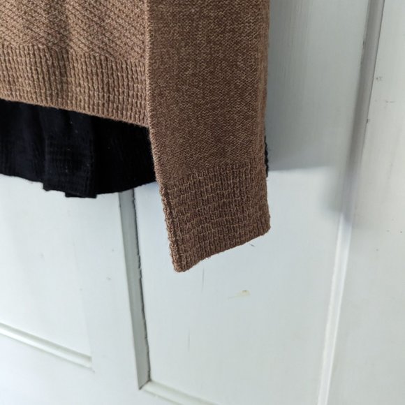 Madewell Colorblock Sweater with Zip-back Tan and Black Size L - Picture 10 of 15